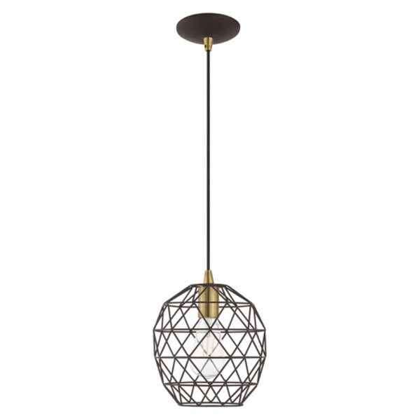 Geometric Shade Mini Pendants 1 Light Bronze Mini Pendant