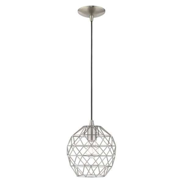 Geometric Shade Mini Pendants 1 Light Brushed Nickel Mini Pendant