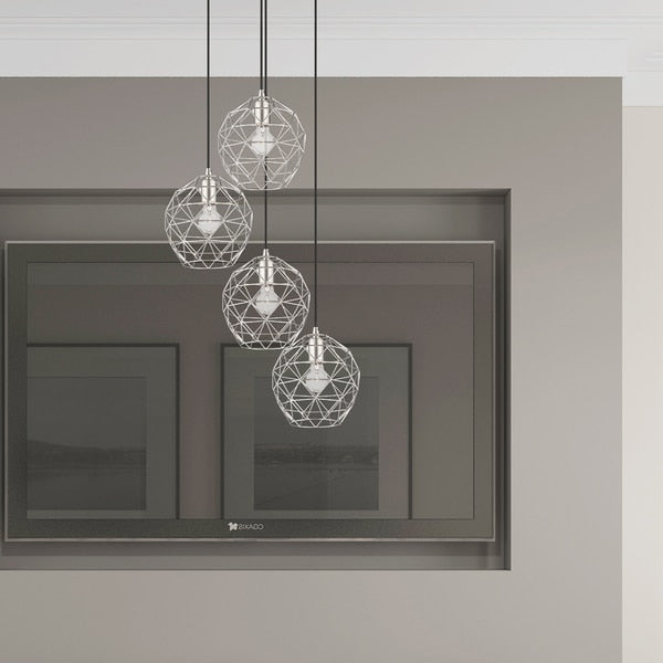 Geometric Shade Mini Pendants 1 Light Brushed Nickel Mini Pendant