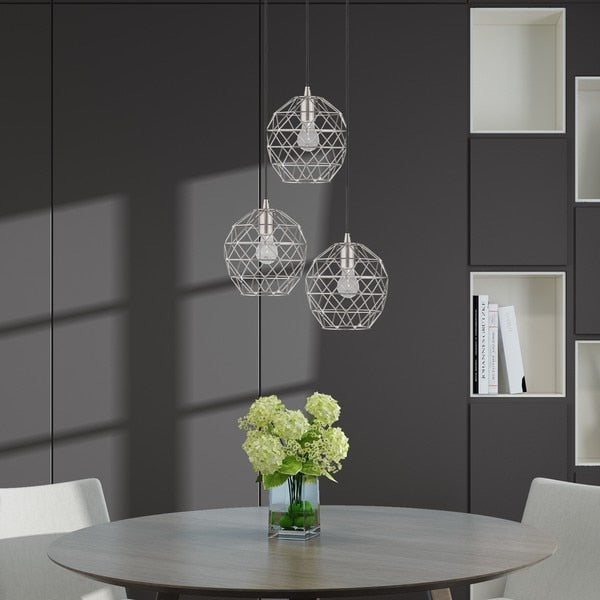 Geometric Shade Mini Pendants 1 Light Brushed Nickel Mini Pendant