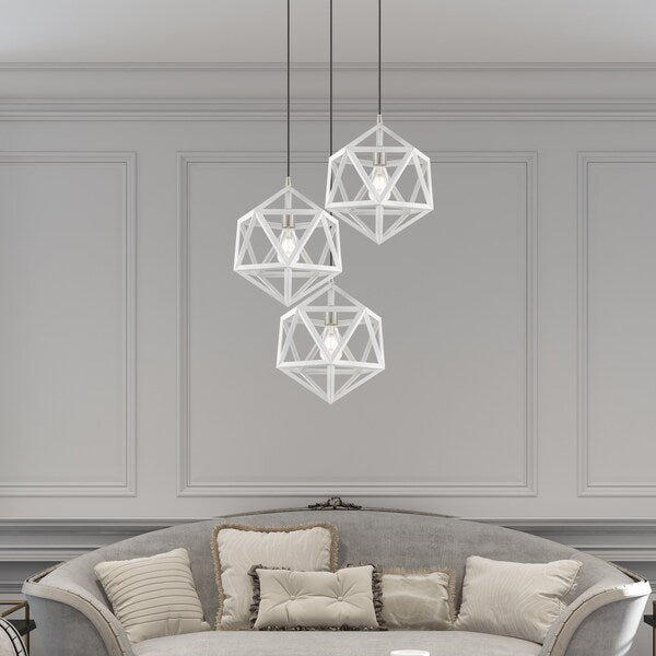 Geometric Shade Mini Pendants 1 Light White Mini Pendant