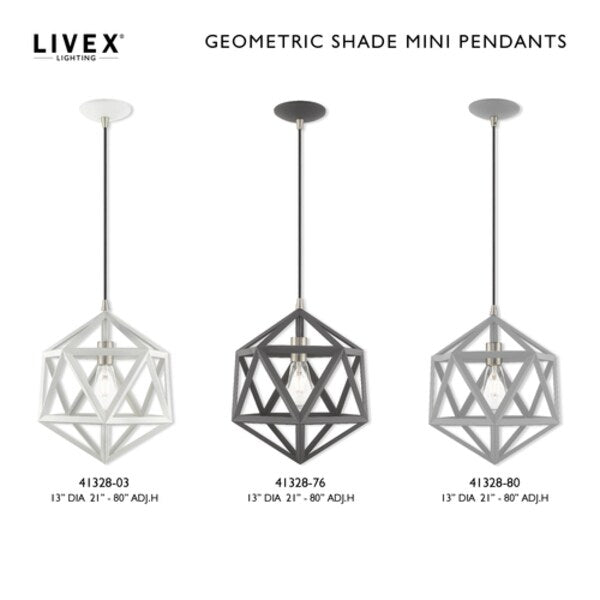 Geometric Shade Mini Pendants 1 Light Scandinavian Gray Mini Pendant