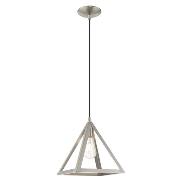 Geometric Shade Mini Pendants 1 Light Brushed Nickel Mini Pendant