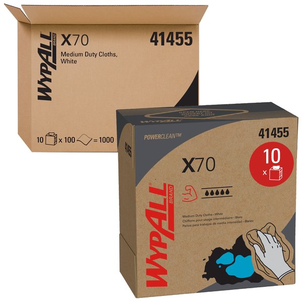 Dry Wipe, X70, Extended Use Reusable Cloth, Pop Up Box, 8 1/4 x 16 3/4 in, 100 Sheets