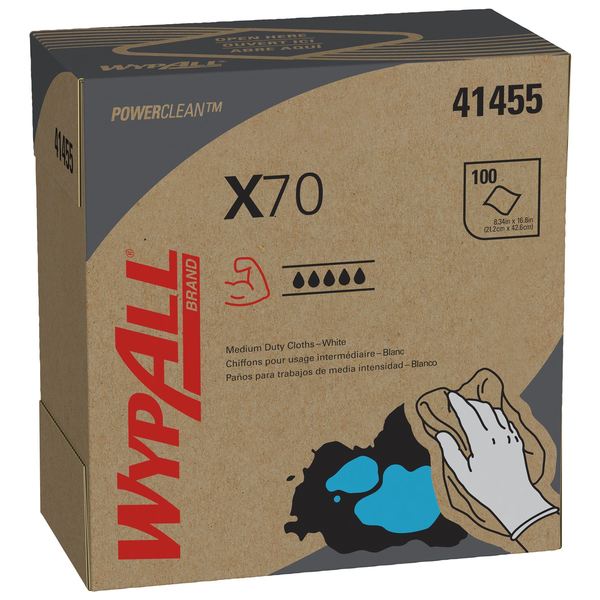 Dry Wipe, X70, Extended Use Reusable Cloth, Pop Up Box, 8 1/4 x 16 3/4 in, 100 Sheets
