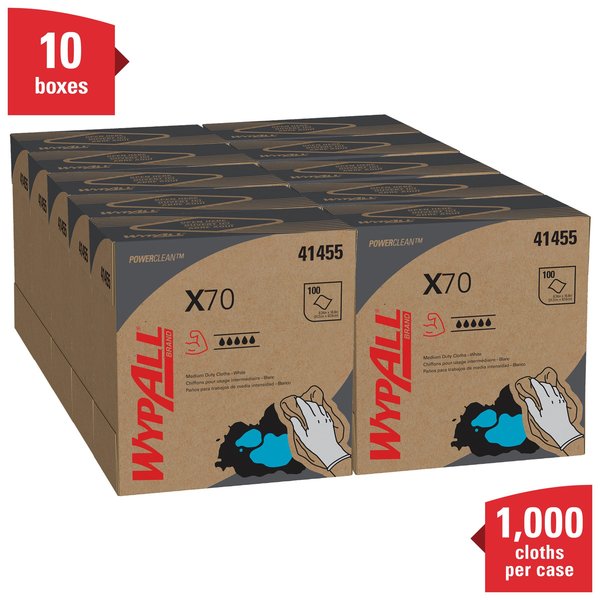 Dry Wipe, X70, Extended Use Reusable Cloth, Pop Up Box, 8 1/4 x 16 3/4 in, 100 Sheets