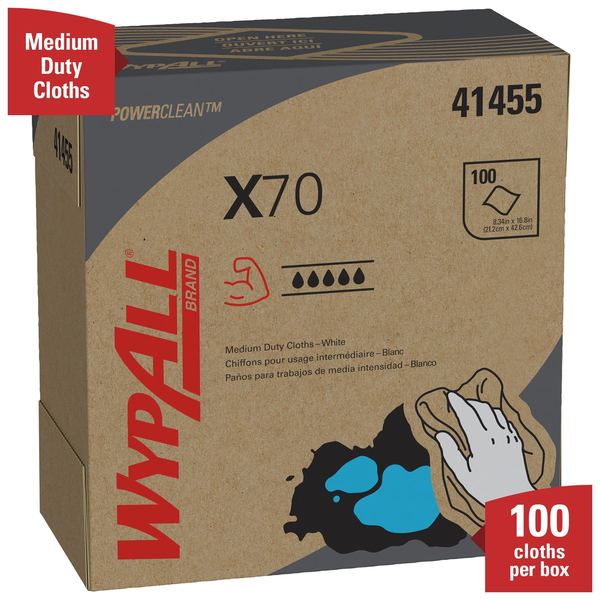 Dry Wipe, X70, Extended Use Reusable Cloth, Pop Up Box, 8 1/4 x 16 3/4 in, 100 Sheets