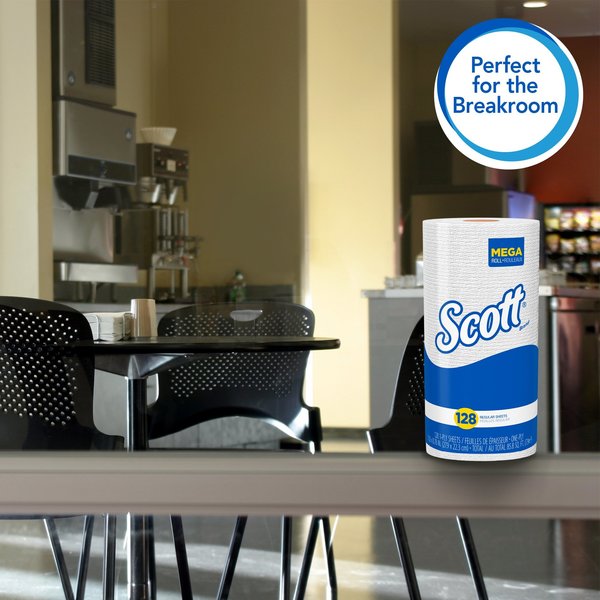 Perforated Paper Towel, 1 Ply, 128 Sheets, White, 20 PK