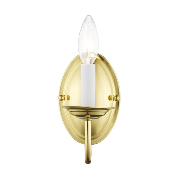 Home Basics 1 Light Polished Brass Wall Sconce
