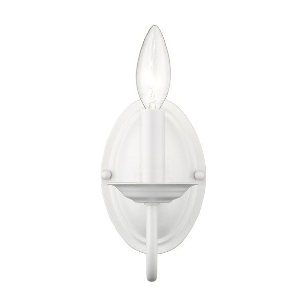 Home Basics 1 Light White Wall Sconce