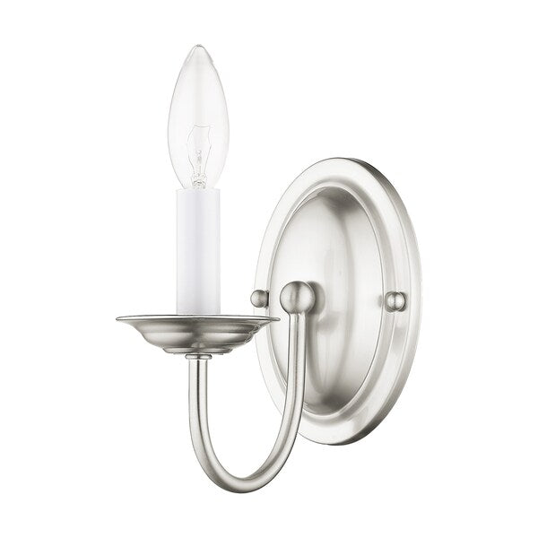 Home Basics 1 Light Brushed Nickel Wall