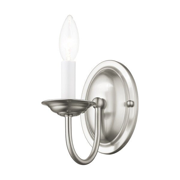 Home Basics 1 Light Brushed Nickel Wall