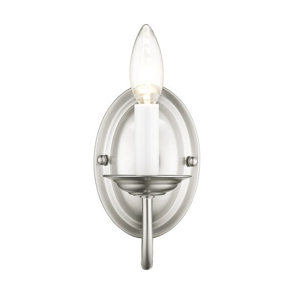 Home Basics 1 Light Brushed Nickel Wall