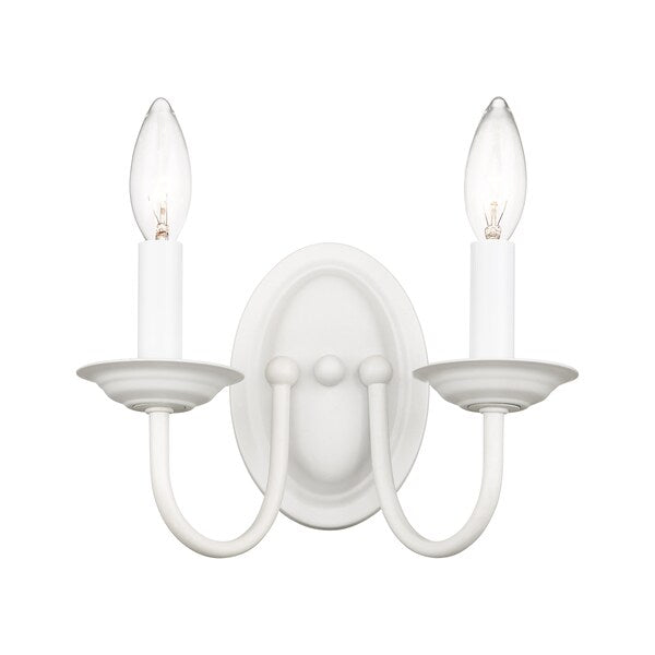 Home Basics 2 Light White Wall Sconce