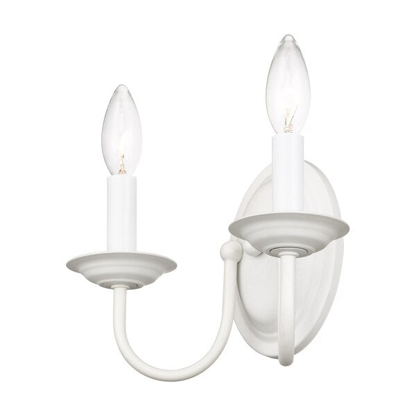 Home Basics 2 Light White Wall Sconce