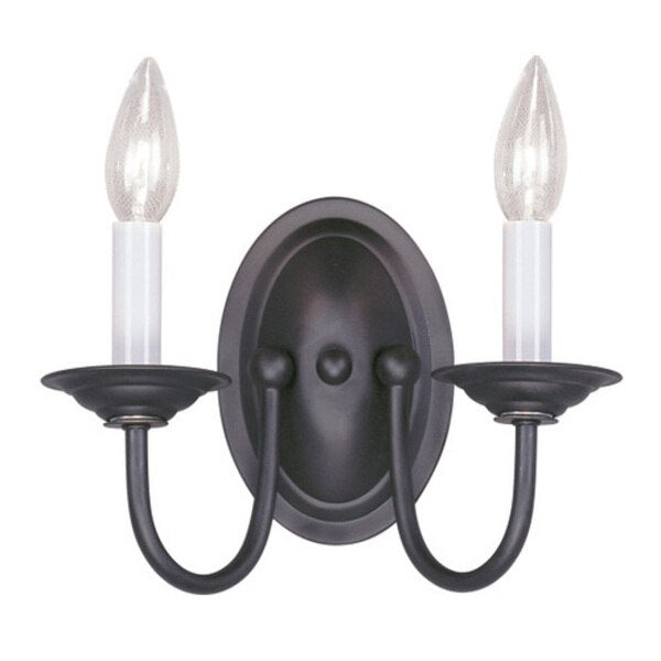 Home Basics 2 Light Black Wall Sconce