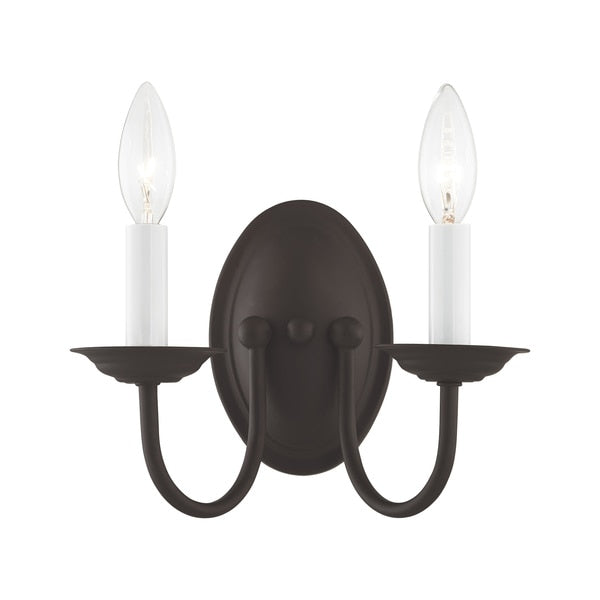 Home Basics 2 Light Bronze Wall Sconce