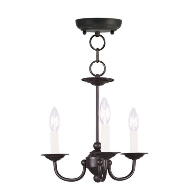 Home Basics 3 Light Black Mini Chandelier