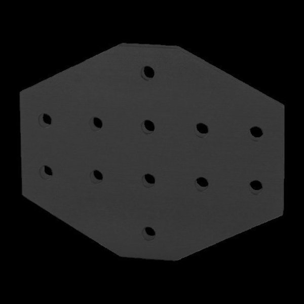 Black 10 S 12 Hole Cross Joining Plate