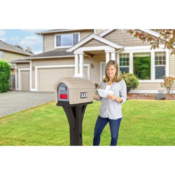 Classic Home Mailbox, Washed Stone/Espres