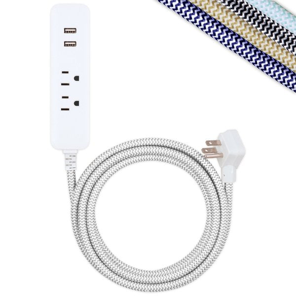 Ext Cord 2 Outlet 10Ft 250J 2USB 2.4A