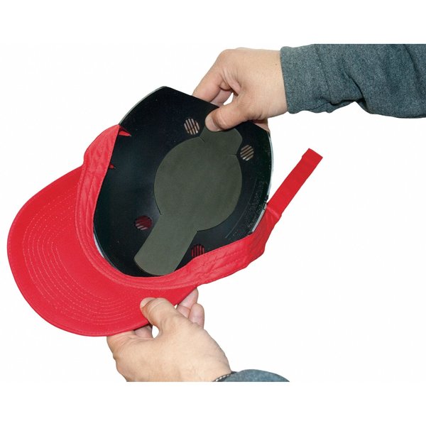 Bump Cap Insert, Compatible with 6-panel Baseball Cap, Venting, Fits Hat Size 6 3/4 to 7 3/4, Black