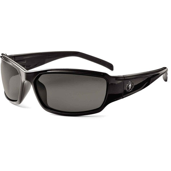 Safety Glasses, Traditional Smoke PC Decenter Lens, Scratch-Resistant