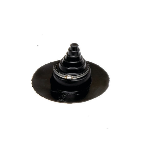 Roof Flashing With Adhesive Tape Ring, Medium, Black Neoprene, 1