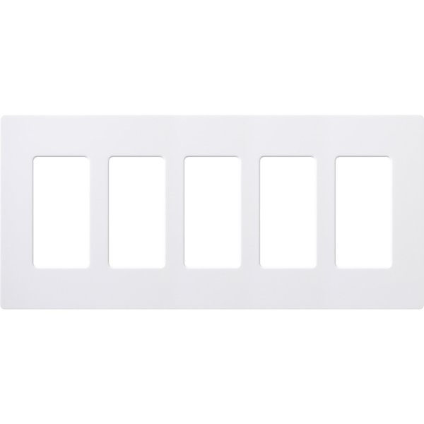 Designer Wall Plates, Number of Gangs: 5 Thermoset, Gloss Finish, White