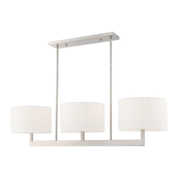 Hayworth 3 Light Brushed Nickel Linear Chandelier