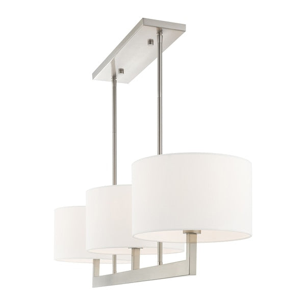 Hayworth 3 Light Brushed Nickel Linear Chandelier