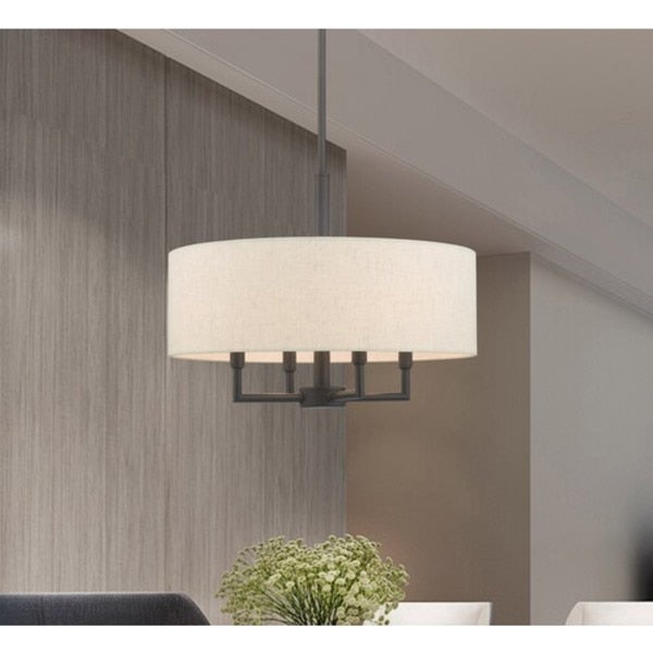 Meridian 4 Light English Bronze Pendant Chandelier