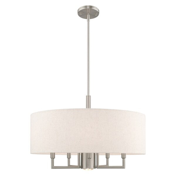 Meridian 6 Light Brushed Nickel Pendant