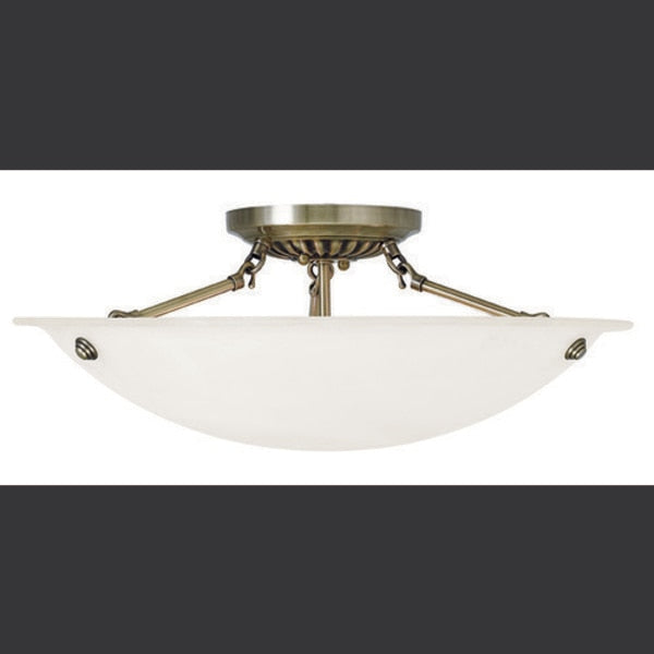 Oasis 3 Light Antique Brass Ceiling Mou
