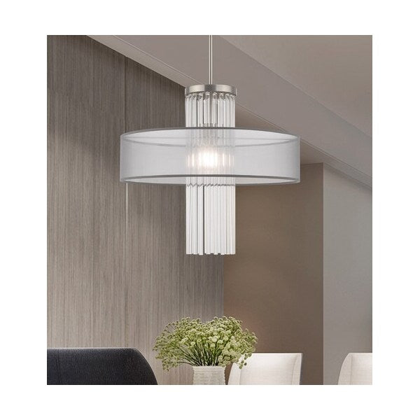 Alexis 1 Light Brushed Nickel Pendant Ch