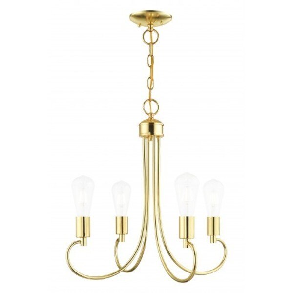 Polished BrassChandelier, 4 Light