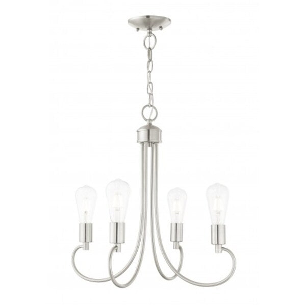 Brushed Nickel Chandelier, 4 Light