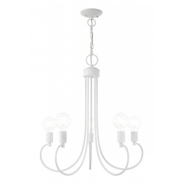 White Chandelier, 5 Light