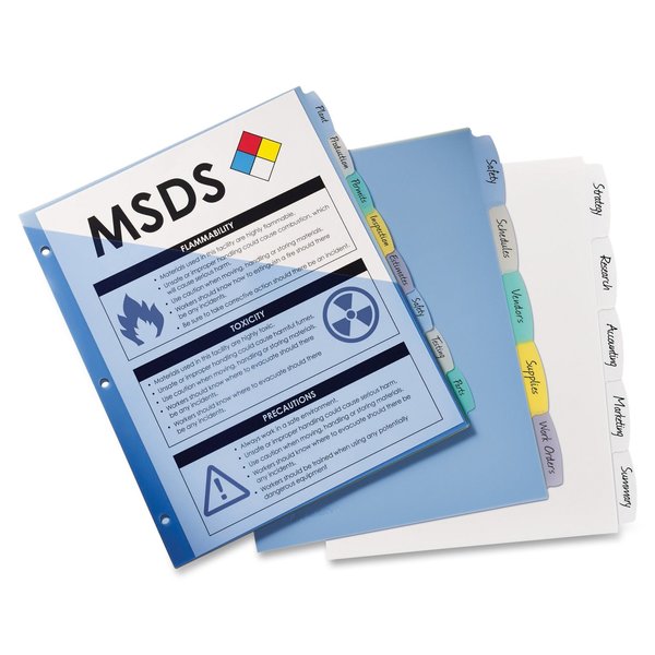 AveryÂ® Big Tabâ¢ Write & Erase Durable Plastic Dividers 16370, 5 White Tabs, 1 Set