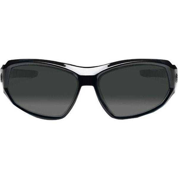 Safety Glasses, Traditional Smoke PC Decenter Lens, Scratch-Resistant