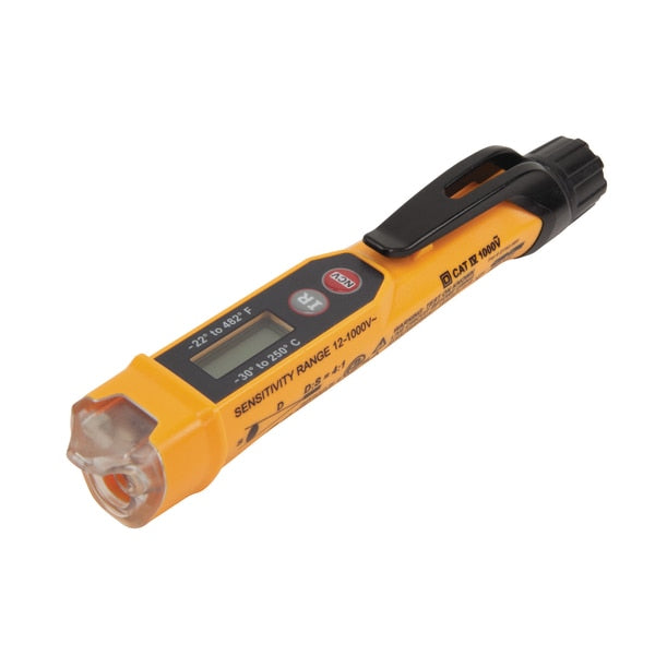 Non-Contact Voltage Tester Pen, 12-1000V, with Infrared Thermometer