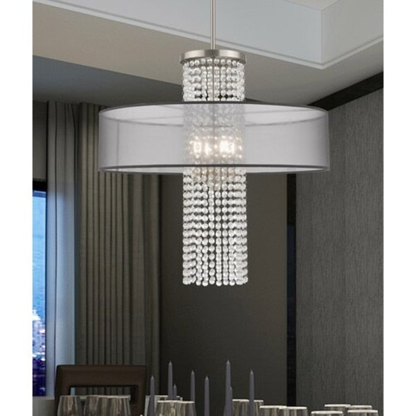 Bella Vista 4 Light Brushed Nickel Pendant Chandelier