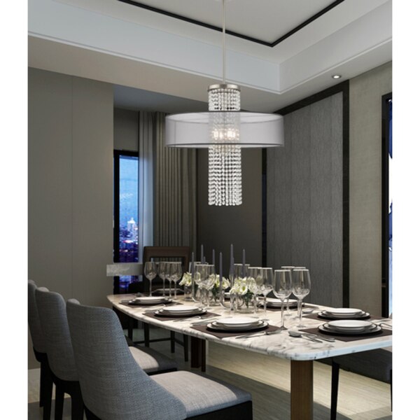 Bella Vista 4 Light Brushed Nickel Pendant Chandelier