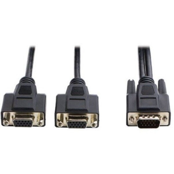 VGA Cable, Hi Res, HD15 M, 2xHD15 F, 6ft
