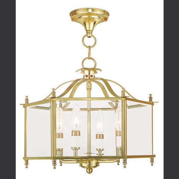 Livingston 4 Light Polished Brass Conver