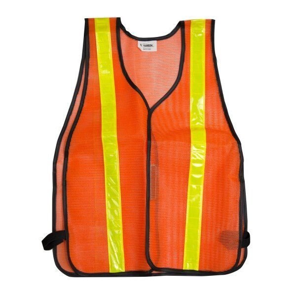 Vest, Wider Reflective Stripes, Orange