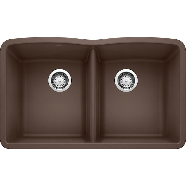 Diamond Silgranit 50/50 Double Bowl Undermount Kitchen Sink - Cafe