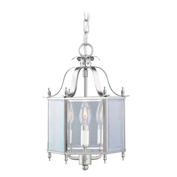 Livingston 3 Light Brushed Nickel Convertible Pendant/Ceiling Mount