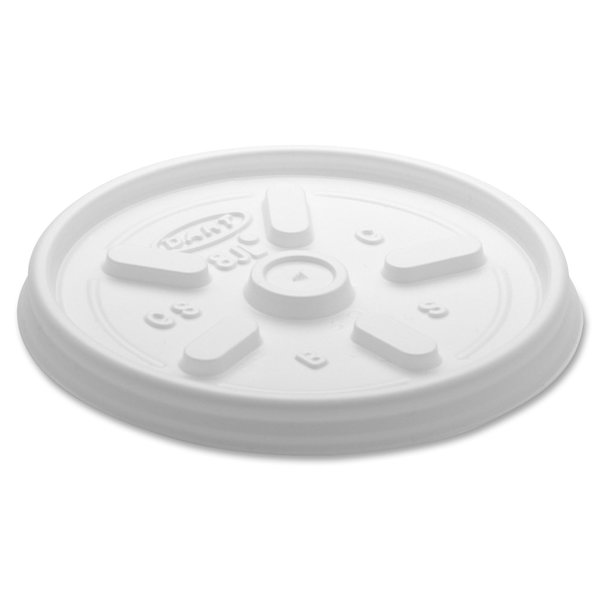 Lid for 8 oz. Hot Cup, Flat, Vented, White, Pk1000