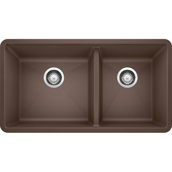 Precis Silgranit 60/40 Double Bowl Undermount Kitchen Sink - Cafe